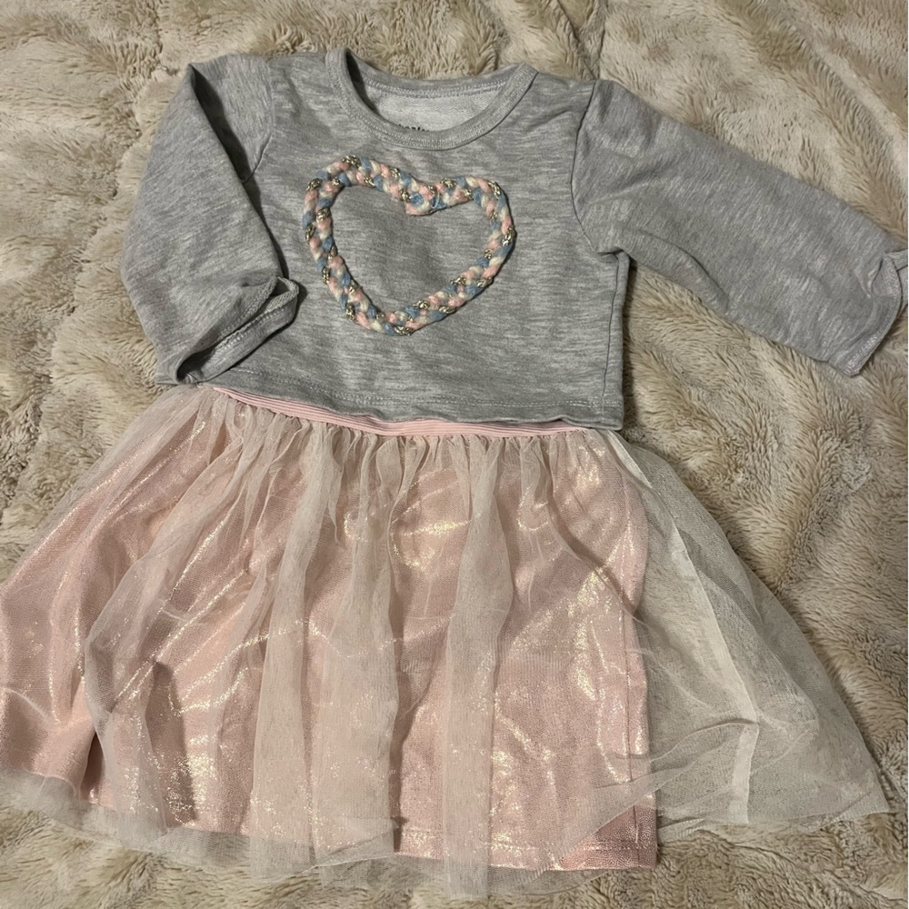 Healthtex Gray Dress with Pastel Accents